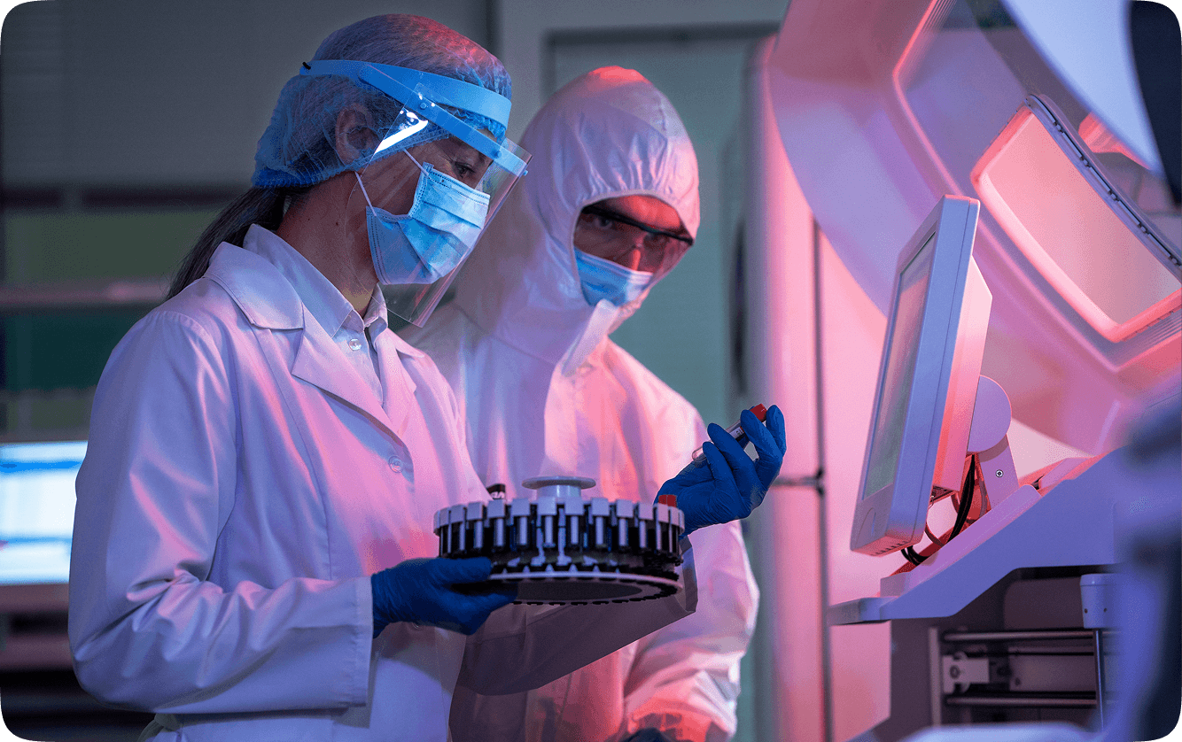 Pharmaceutical professionals in a collaborative meeting environment