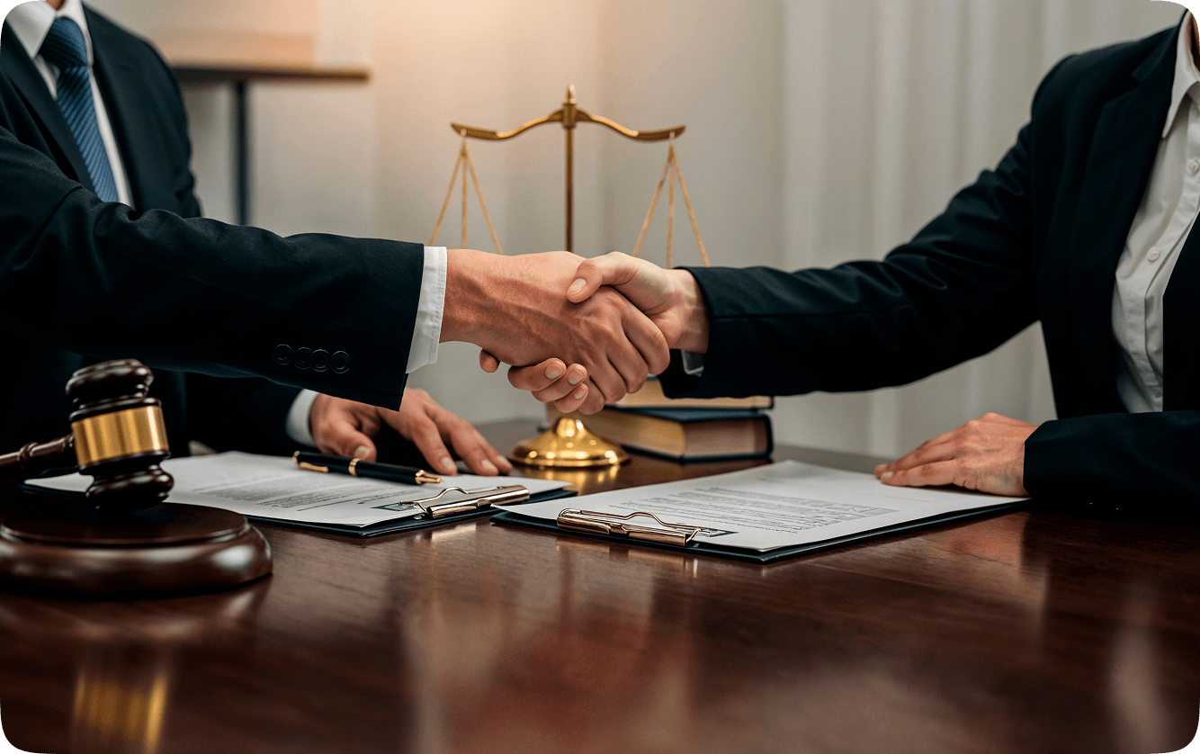 Legal professionals in a collaborative meeting environment